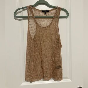 Black Brand Beaded Tan Tank Top
